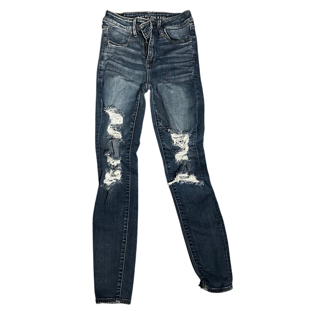 EUC American Eagle Ne(x)t Level Stretch Women's sz 2 Distressed Jeans